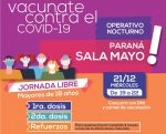 Operativo nocturno de vacunación en Sala Mayo