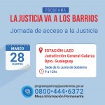 La Justicia va a los barrios atenderá este martes en Estación Lazo y en Ñancay