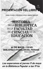 Invitan a la presentación del libro «Historia de la Biblioteca de la Facultad de Ciencias de la Educación»