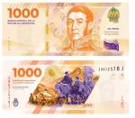Ya circula el nuevo billete de $1.000 con la figura del General José de San Martín