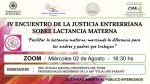 Invitan a participar del IV Encuentro de la Justicia Entrerriana sobre Lactancia Materna
