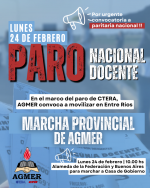 CTERA anunció un paro nacional docente para el lunes