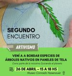 Segundo encuentro de bordado de especies de árboles nativos en paneles de tela