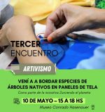 Organizan el tercer encuentro para bordar especies de árboles nativos en paneles de tela